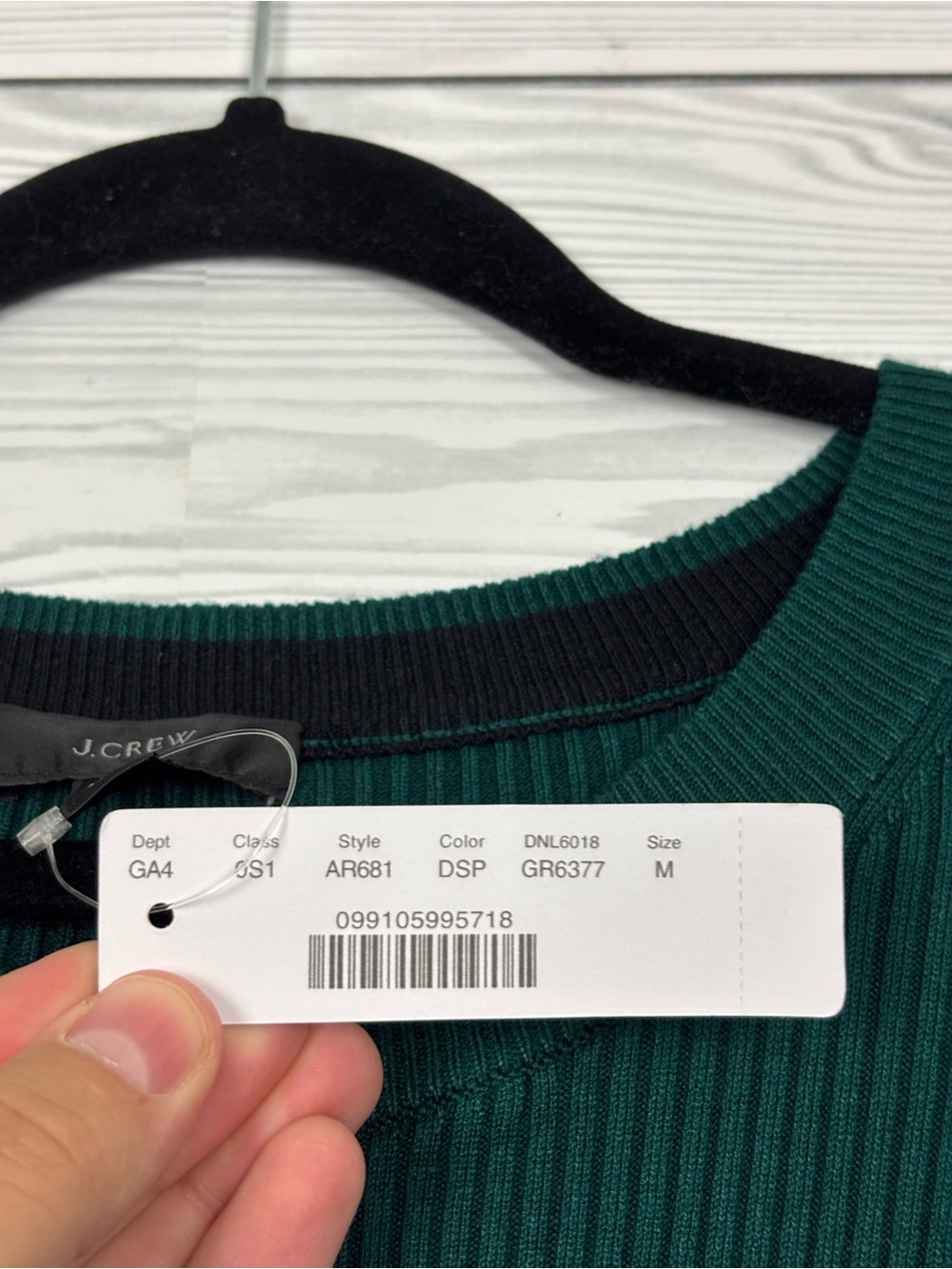 J. Crew Ribbed Knit short sleeve MIDI Dress emerald green size Medium NWT - Picture 6 of 10